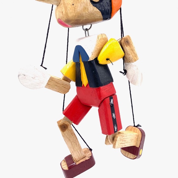 Hand Carved and Hand Painted Pinocchio Marionette - Picture 2 of 2